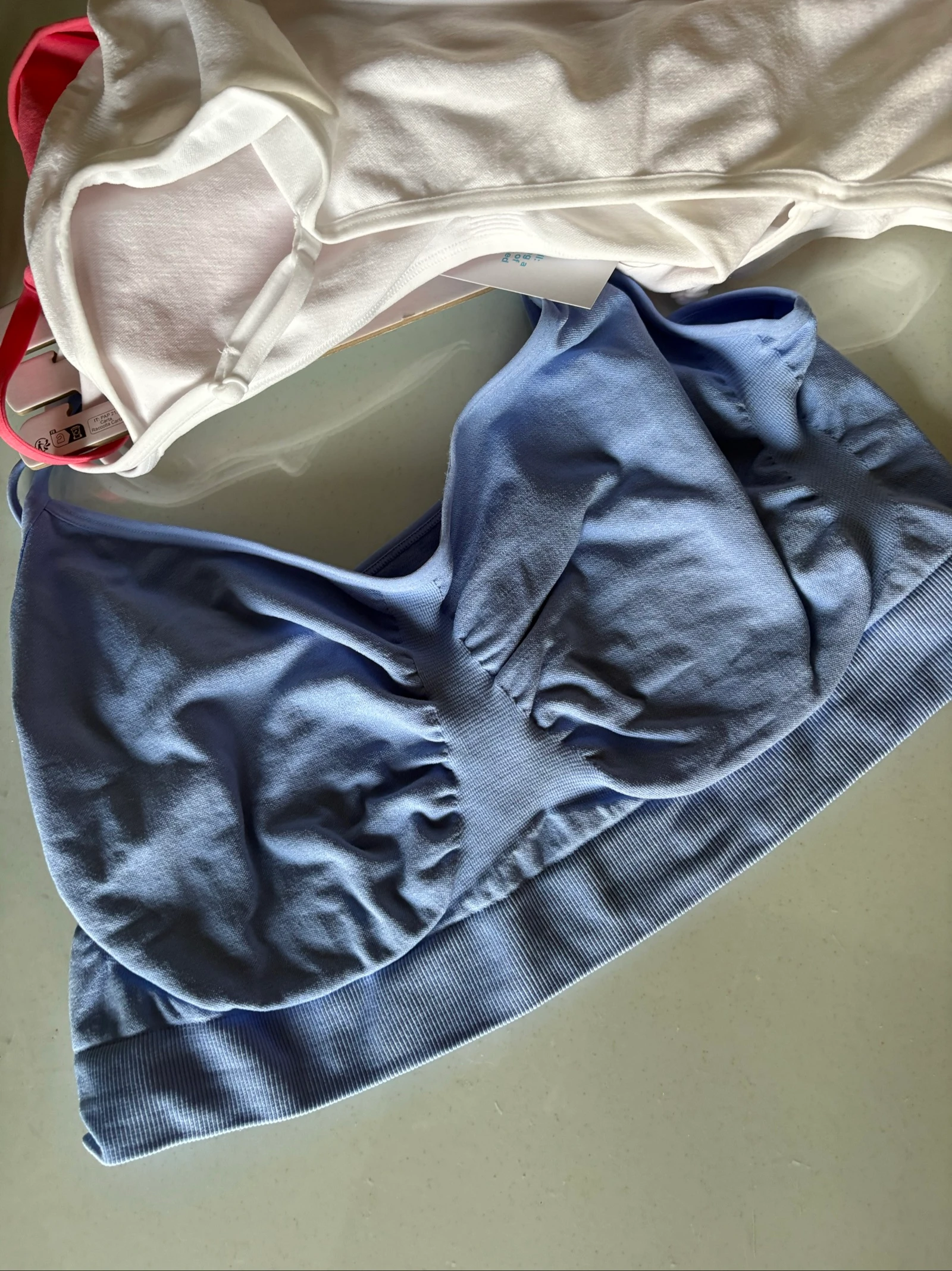 pack 3 bralettes sin costuras primark 2xl 50-52 top confort seamless bra set coral blanco azul – photo 10